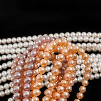 

Freshwater Pearl necklace Round shape with Size 9-10mm perfect luster for loose pearl strands