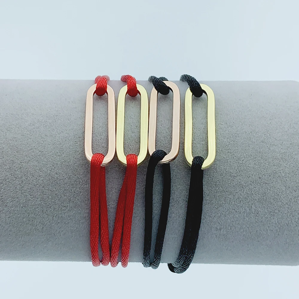 

Women Men France Fomous Jewelry Black Red Adjustable Bracelet 925 Sterling Silver MAILLON Bracelet Bangle Individuality Jewelry