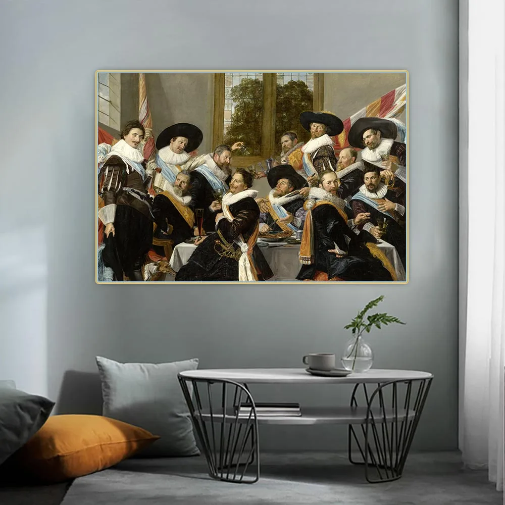 Frans Hals St Adrian Civic guard의 임원의 연회 Calivermen 캔버스 유화 미학 장식