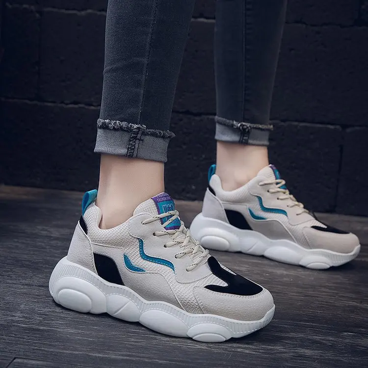 

Girls Shoe Dad Shoes Women's 2019 New Style Autumn & Winter Versatile Korean-style Thick Bottomed Athletic Shoes Casual Shoe
