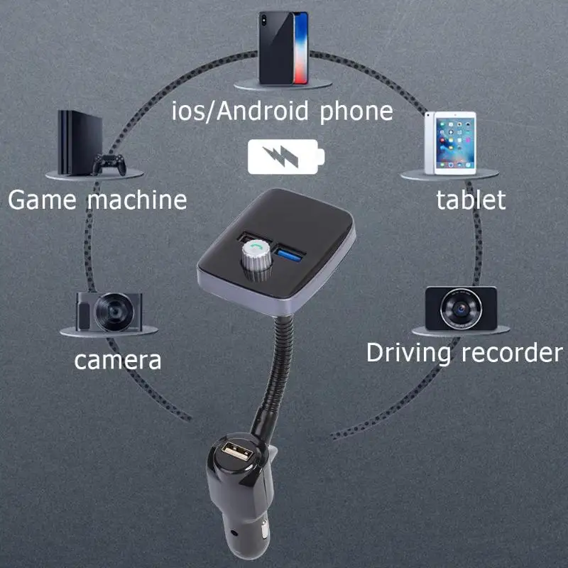 M3PLUS беспроводной Bluetooth Hands-free FM передатчик с ЖК-дисплеем USB зарядное устройство автомобильный комплект