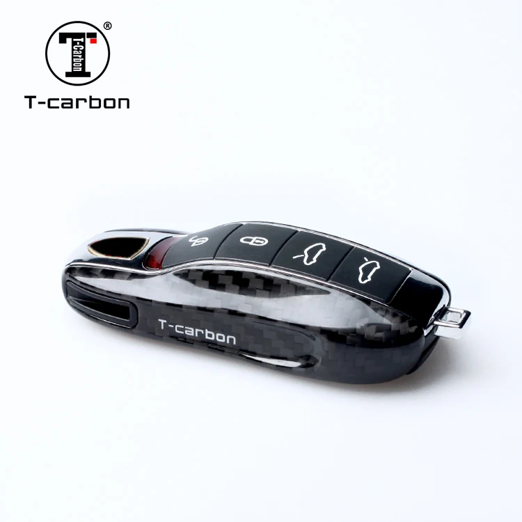 T-carbon карбоновый корпус ключа крышки для Porsche New Cayenne - Название цвета: Glossy black