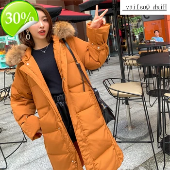 

2020 White Winter Duck Down Jacket Women Long Down Parka Thick Warm Down Coat Female Outwear Jackets Hiver LW1613
