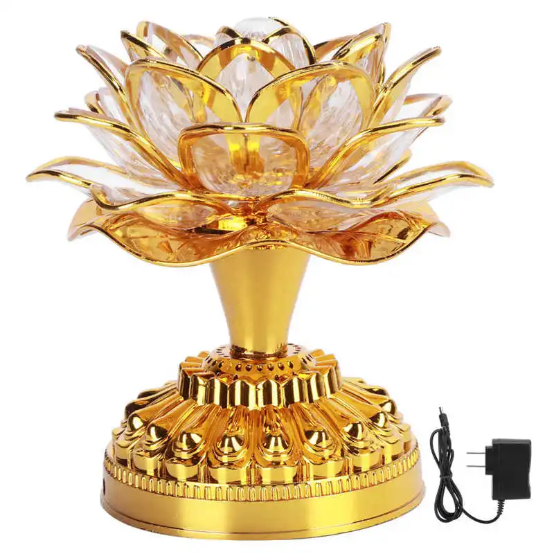 Colorful Lotus Buddhist Lamp Buddhist Prayer Lamp Led Color Changing