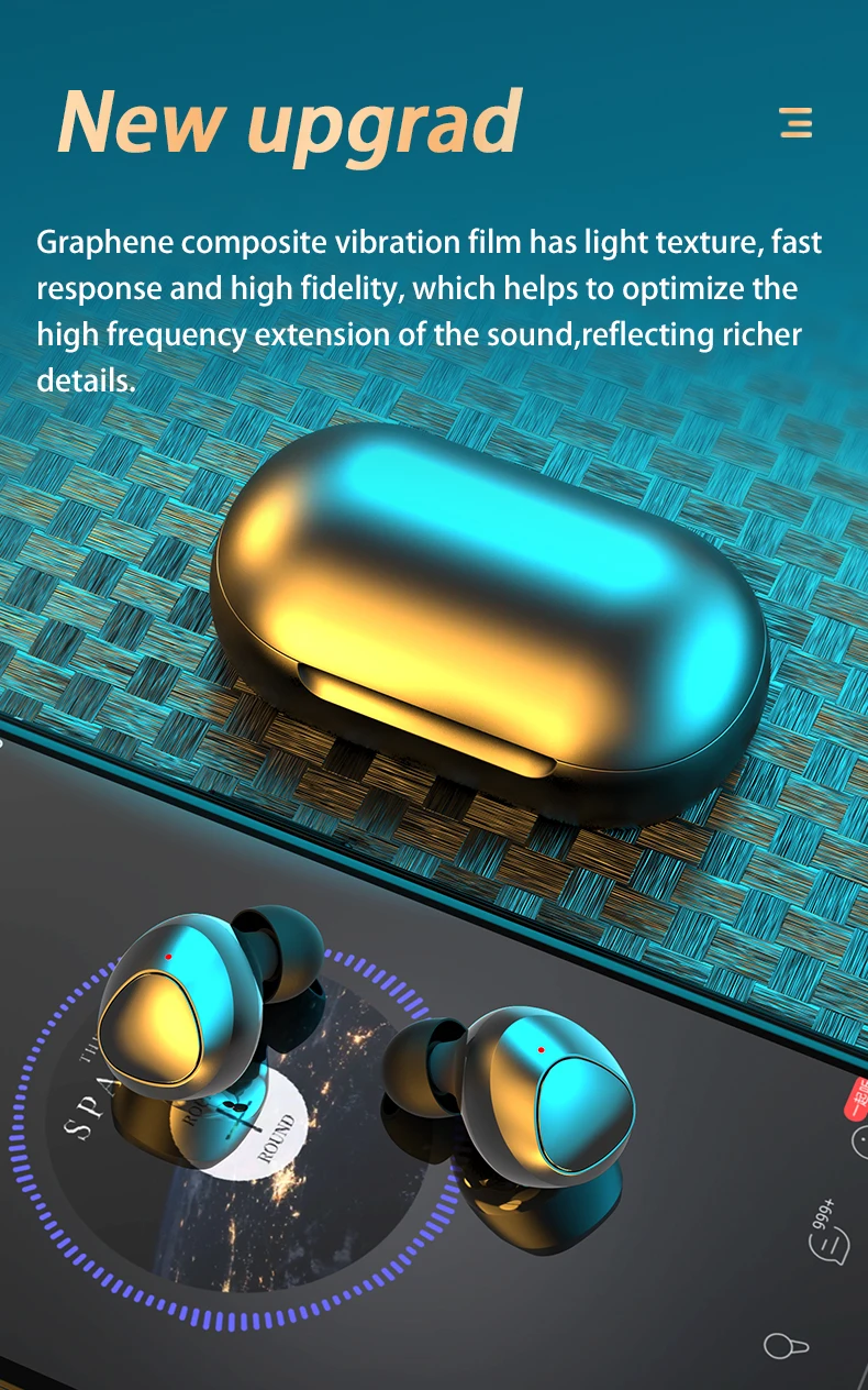 TWS Bluetooth Wireless 5 0 headphone Mini HiFi In Ear Earphones Earbuds for iOS Android Phone accessories 