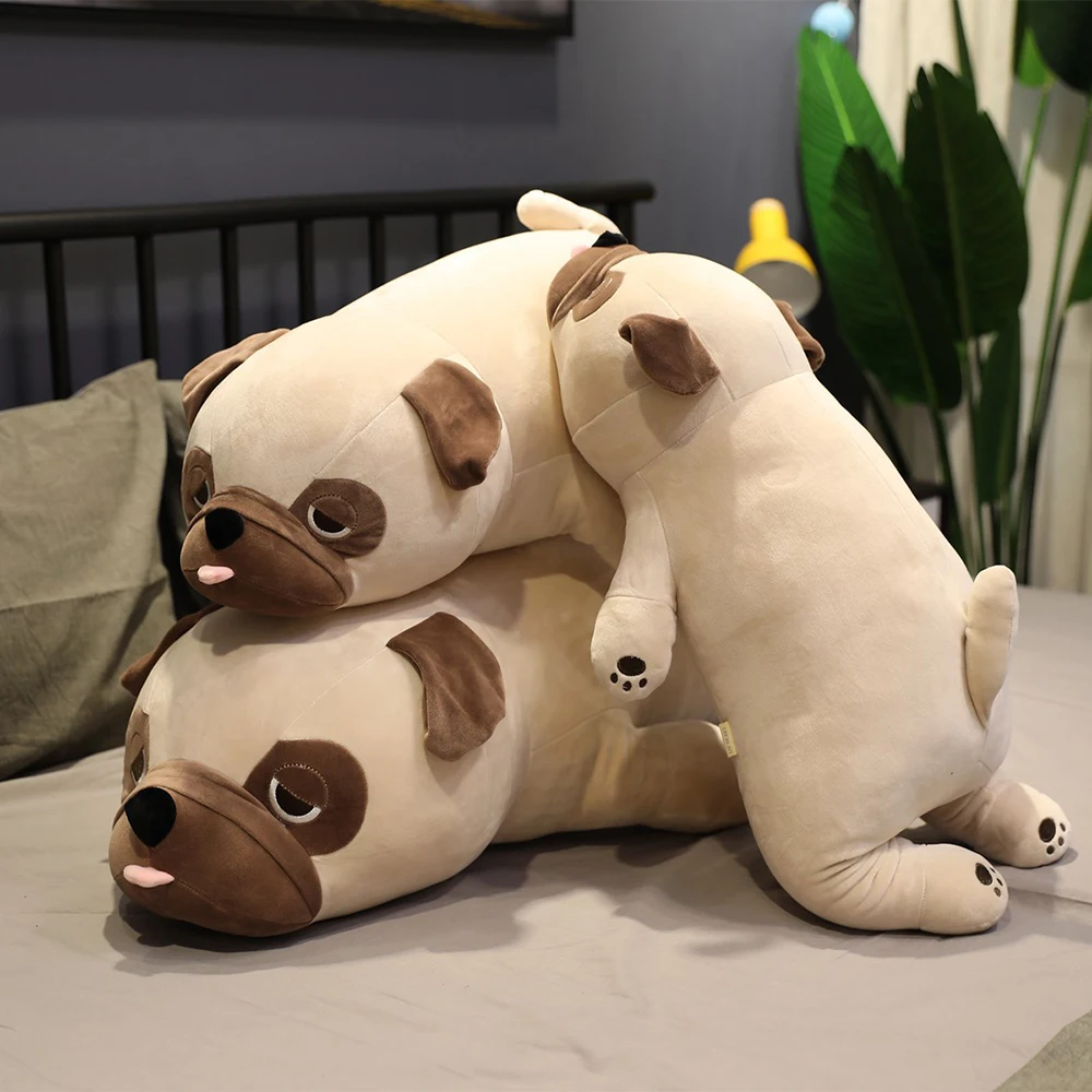 30'' Pugs Plush Stuffed Animal Dog Children Hugging Pillow Sleeping Comfort Cushion Soft Plush Toy Cute Cartoon Dog for Gifts
