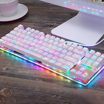 

Universal K87S Gaming Mechanical Feel Keyboard USB Wired 87 Keys with RGB Backlight Red Blue Switch for PC Computer