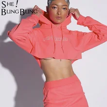 SheBlingBling светоотражающие буквы принт хлопок для женщин две части