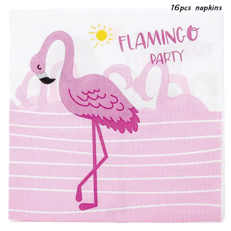 LAPHIL Гавайские Луау вечерние украшения Фламинго вечерние столовая посуда розовая скатерть бумажная тарелка салфетка Фламинго тематическая вечеринка на день рождения - Цвет: Napkin