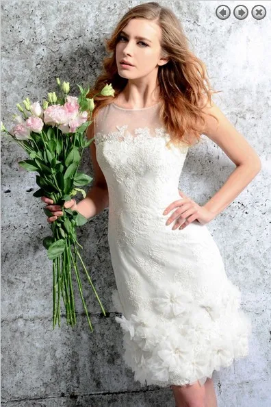 Цветы vestido de noiva renda новое горячее сексуальное романтическое короткое Кружевное Свадебное платье платья для матери невесты