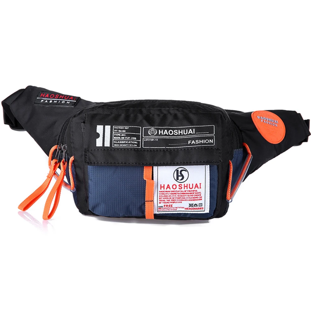 Men Women Waist Bag Handsfree Adjustable Strap Nylon Soft Money Purses Sports Multi Pockets Pouch Fanny Pack Zipper Outdoor - Цвет: Navy