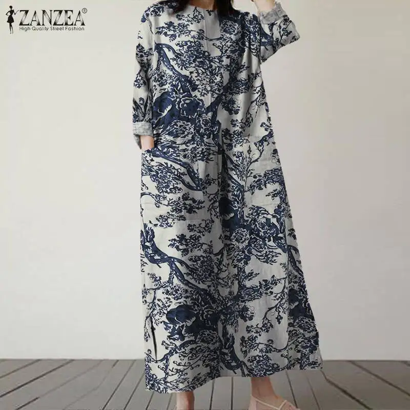 Vintage Printed Dress Women's Autumn Sundress ZANZEA 2020 Casual Floral Maxi Vestidos Female Long Sleeve Robe Femme Plus Size Vintage Printed Dress Women's Autumn Sundress ZANZEA 2020 Casual Floral Maxi Vestidos Female Long Sleeve Robe Femme Plus Size