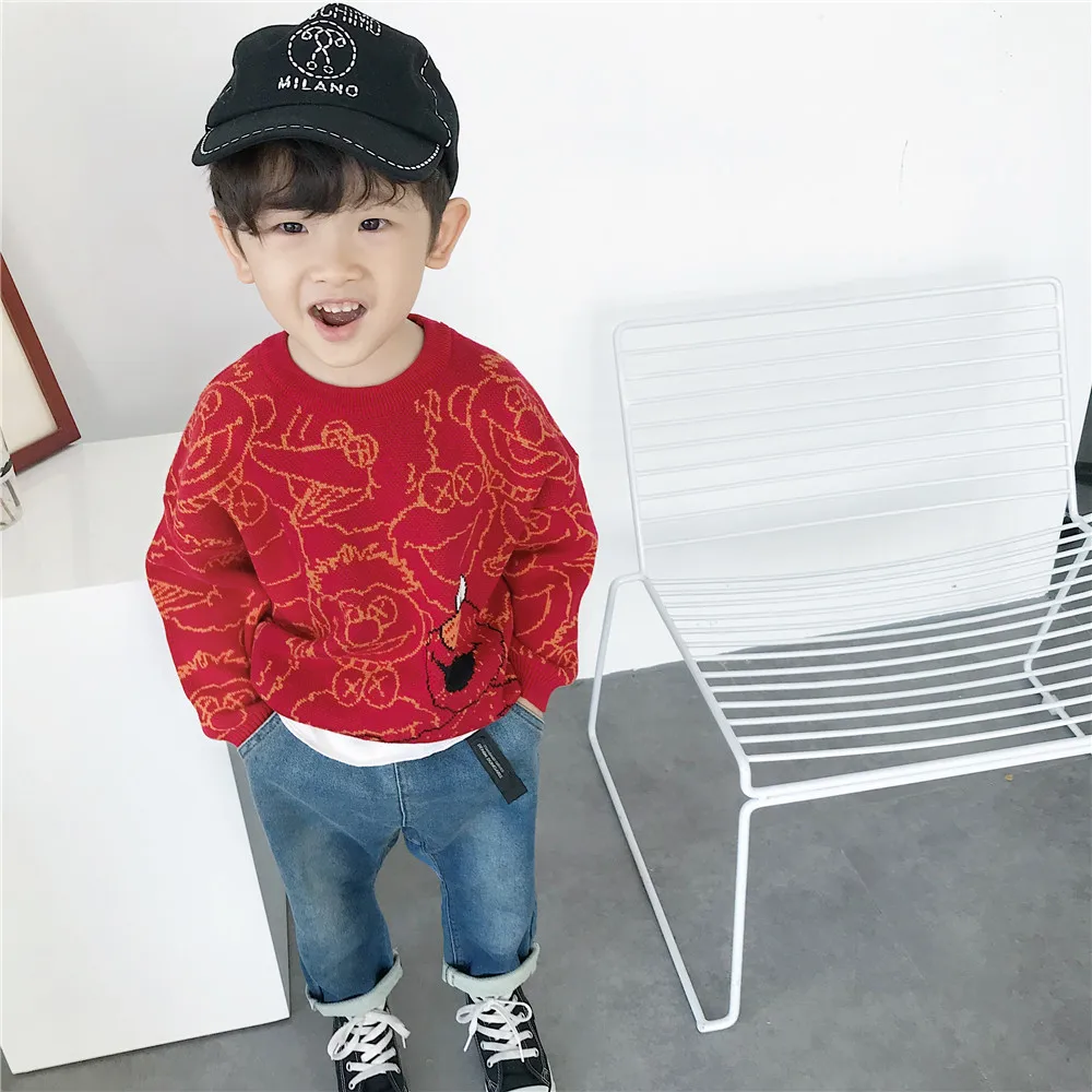 Tonytaobaby/новая зимняя детская одежда для мальчиков и девочек одежда на год новогодний свитер в китайском стиле