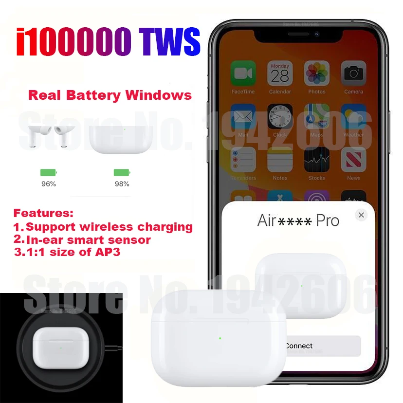 

New i100000 TWS 1:1 Air pro3 Super Copy Wireless Bluetooth Earphone pk w1 h1 1536u chip i500 i10000 i50000 i9999 i90000 pro TWS