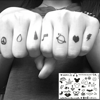 

Nu-TATY Waterproof Temporary Tattoo Sticker 5 Set Multiple Pattern Series Cartoon Simple Small Pattern Tattoo