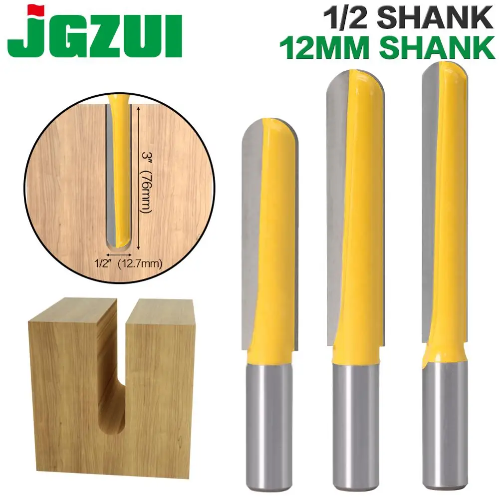 

12mm Shank 1/2″shank CNC carbide end mill tool Long Blade Round Nose Bit Core Box Router Bit - Long Reach woodworking tools