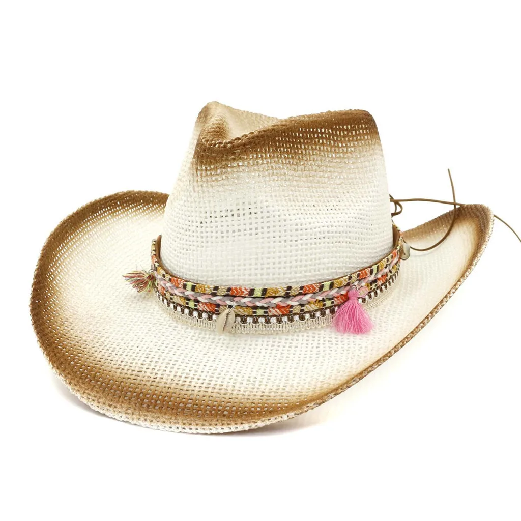 Новая ковбойская шляпа Женская Мужская Унисекс шляпа дикая Западная причудливая ковбойская шляпа Повседневная однотонная Западный головной убор шляпа сомбреро hombre