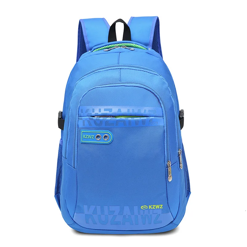 sky blue Нейлоновый детский ортопедический школьный рюкзак для мальчиков и водонепроницаемый большой емкости легкие Школьные сумки дорожные рюкзаки - Цвет: sky blue