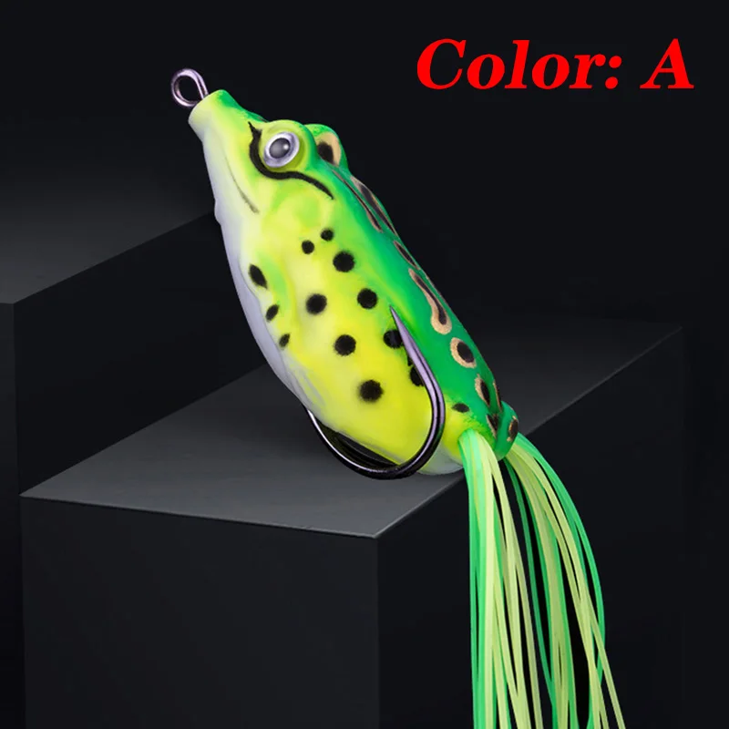 1PCS 3D Eyes Frog Lures 6g 9g 12g Topwater Soft Tube Bait Plastic Fishing  Lure With Double Hooks Ray Frog Artificial Rubber Bait