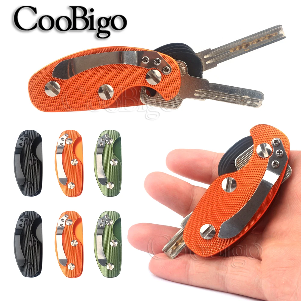 Aluminum Key Holder Organizer Clips Folder Keychain Keyring Portable