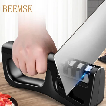 

BEEMSK knife sharpener 4 in 1 quick Professional Kitchen Sharpening Stone Grinder Suitable for knives scissors sharpening Tools