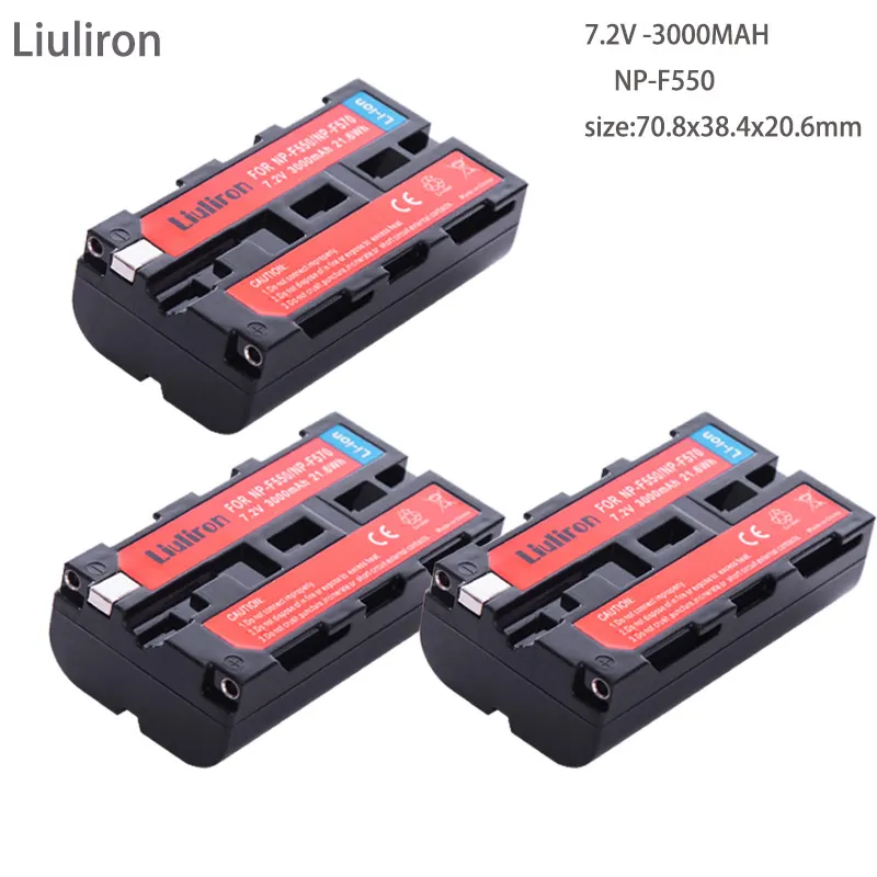 3battery 4 шт. NP-F550 NP F550 NPF550 Перезаряжаемые Li-Ion Камера батарея для sony NP-F330 NP-F530 NP-F570 NP-F730 NP-F750 NP-F770 NP-F970 - Цвет: 3battery