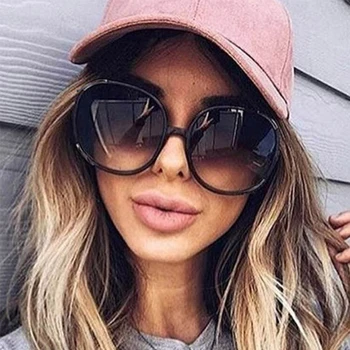 

luxury round sunglasses woman Oversized female glasses gradient fashion Brand women sun glasses ladies 2020 Retro vintage