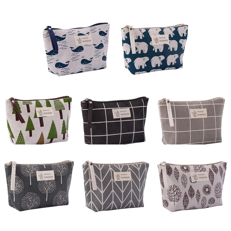  Multifunctional Home Bag Durable Fabric Zipper Purse Cartoon Pattern Cosmetic Storage Bag Changes C