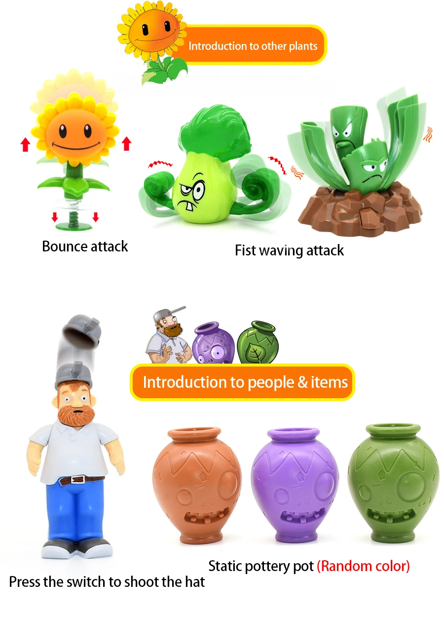 New Role PLANTS VS ZOMBIES 2 PVZ Toys Full Set Gift For Boys Box-packed Children's Dolls Action Figure Model Present Map predator toys