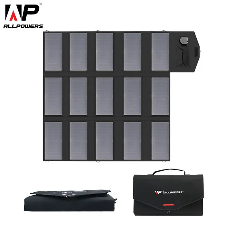 US $191.99 ALLPOWERS 100W 18V 12V Portable Solar Panel Foldable Solar Battery Charger For Laptop Mobile Phone
