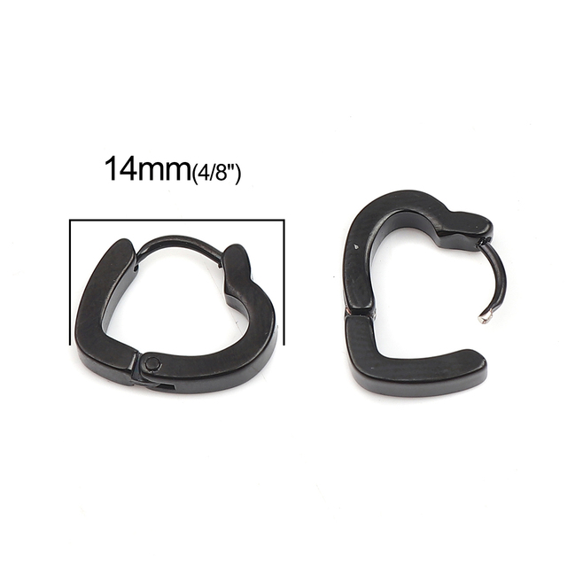 Box 304 Stainless Steel Geometric Hoop Earrings For Women Men Accessories Multicolor Black Rose Gold Loops,1 Pair