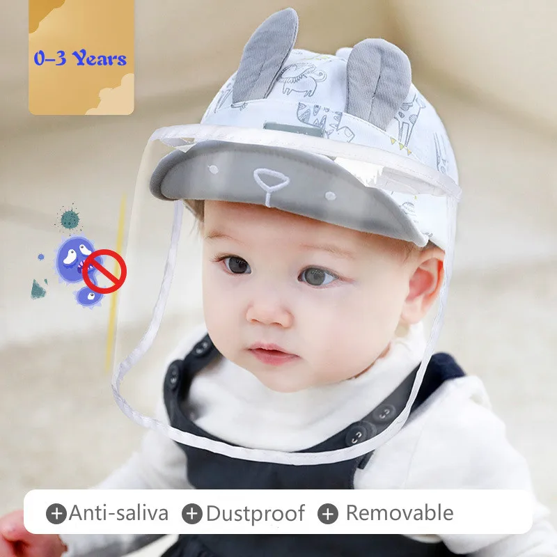 Baby Hat Antispray Saliva Dustproof Protective Face Shield Cap Face