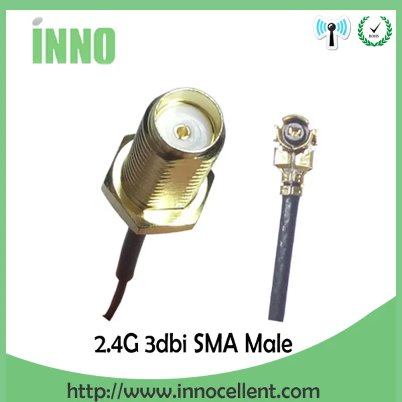 EOTH 10pcs 2.4g antenna 2~3dbi sma male wlan wifi 2.4ghz antene IPX ipex 1 SMA female pigtail Extension Cable iot module antena