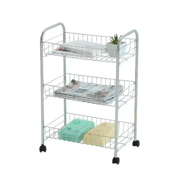 

Metal Trolley, Multi-layer Movable Appliances, Floor Standing Kitchen, Shelf, Bathroom, Bedroom, Wheel Storage Rack