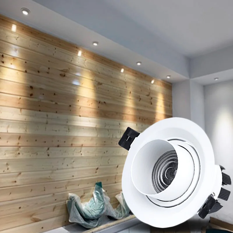 High Quality Dimmable Led Downlight beamangle 15 45 60 degree cob 8W 12W 20W led spot home indoor led down lights lighting black downlights