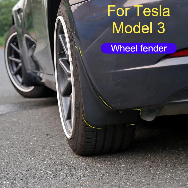 

Front Rear Car Mud Flaps Splash Guards Fender Mudguard 4 Pcs For Tesla Model 3 2016-2019