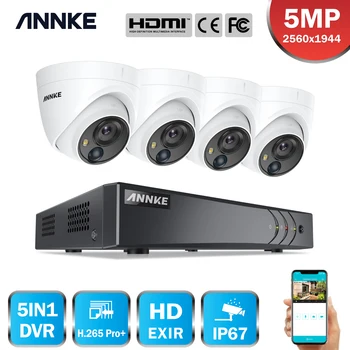 

ANNKE 8CH 5MP Lite Video Security System 5IN1 H.265+ DVR With 4X 5MP HD Dome Outdoor Waterproof PIR Camera Surveillance CCTV Kit