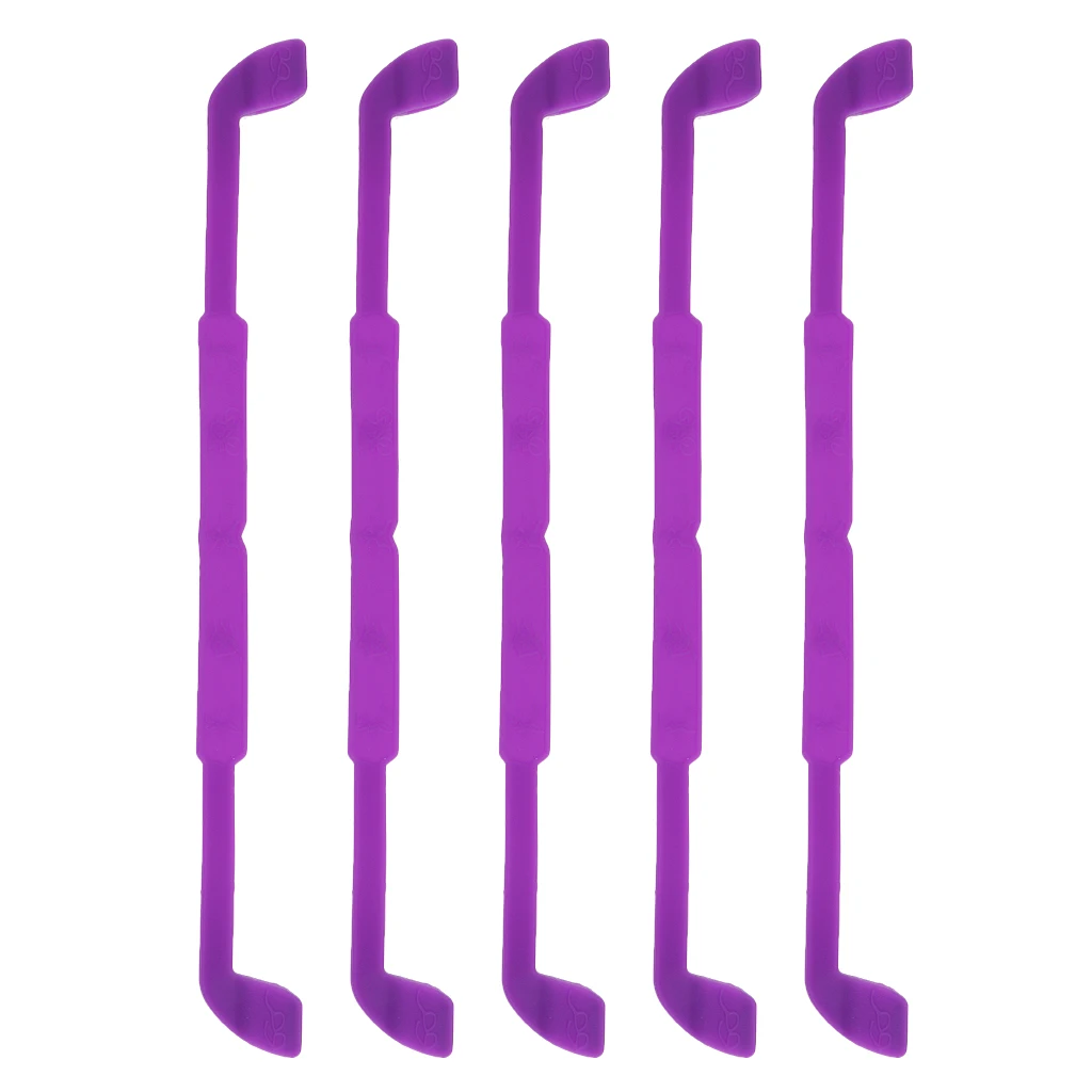 Purple Новинка 5 штук силиконовые противоскользящие спортивные солнцезащитные очки держатель для очков держатель шнуров ремешок 12 видов цветов выбор - Цвет: Purple