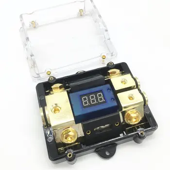 

1Pc LED Car Audio Distribution Fuse Block Stereo Power Fuses Holder Box with 100A ANL Fuse Car Audio Transparent Fuse Holder