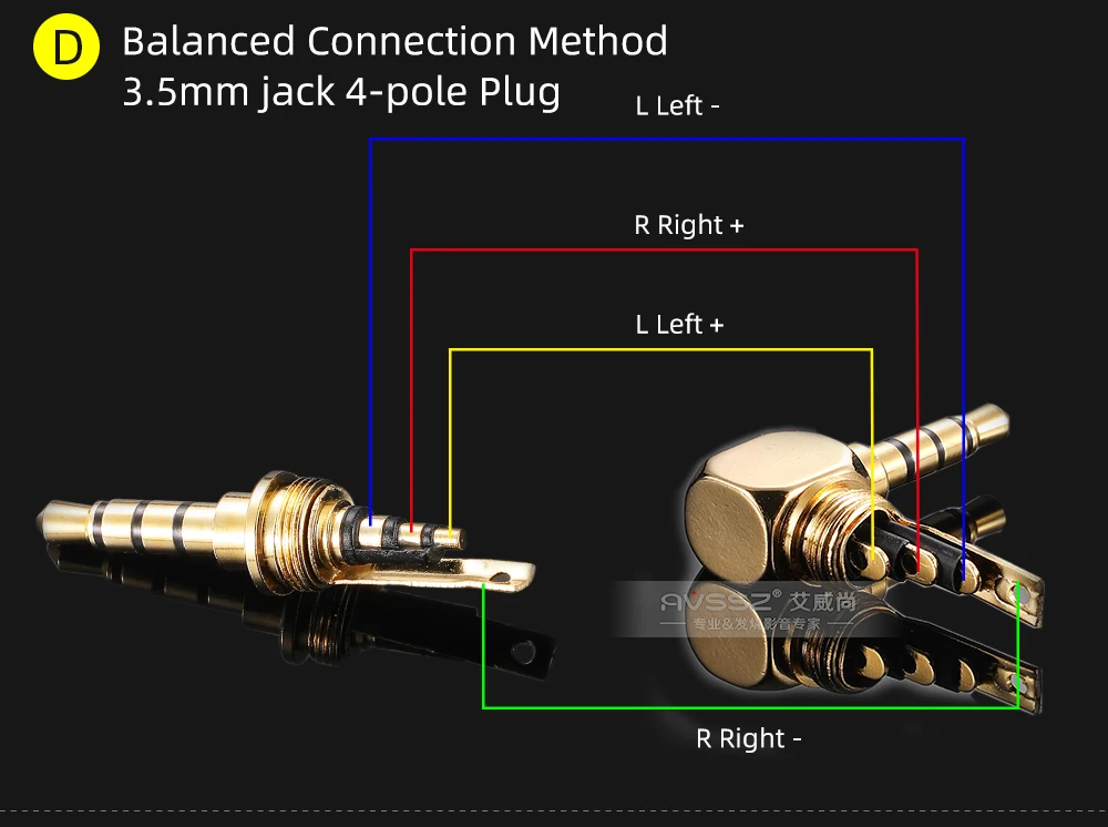 AVSSZ Carbon Fiber 3.5mm Jack Stereo Headphone Plug - Straight/Angle, 3/4/5 Poles, DIY Repair & Replacement (2.5mm, 4.4mm) Description Image.This Product Can Be Found With The Tag Names Computer Cables Connecting, Computer Peripherals, PC Hardware Cables Adapters, Straight angle plug