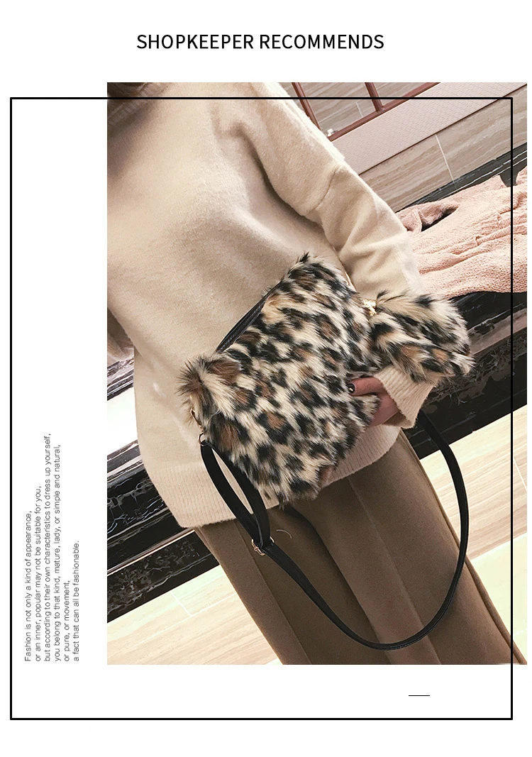 Hd040606a2cae4dfcb944162773cb1b69S - Soft Warm Fur Bag Shoulder Bag Female Leopard Female Bag Large Plush Winter Handbag Winter Messenger Bag Fashion