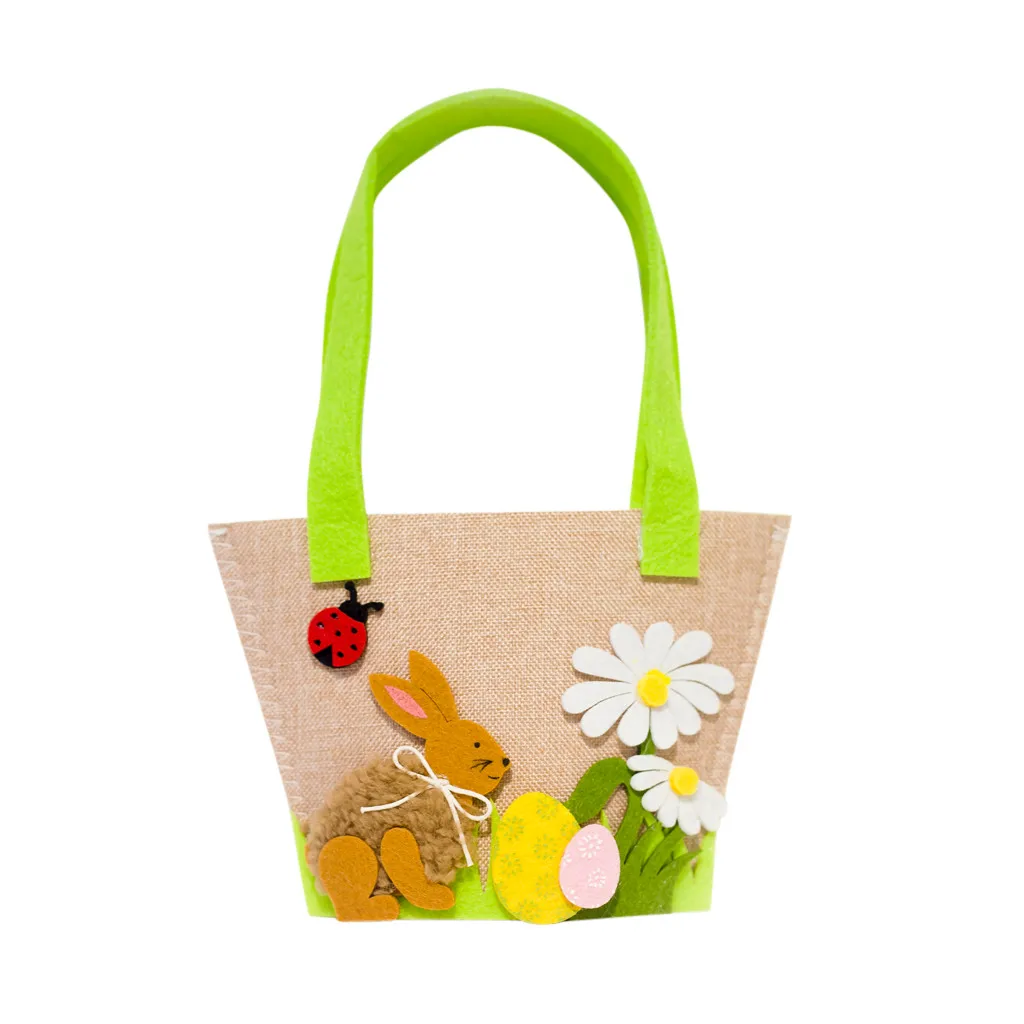 Brown Easter Rabbit Gift Candy Bag Creative Present Home Accessory Easter non-woven storage candy bag storage bag gift bag#25 - Цвет: Brown