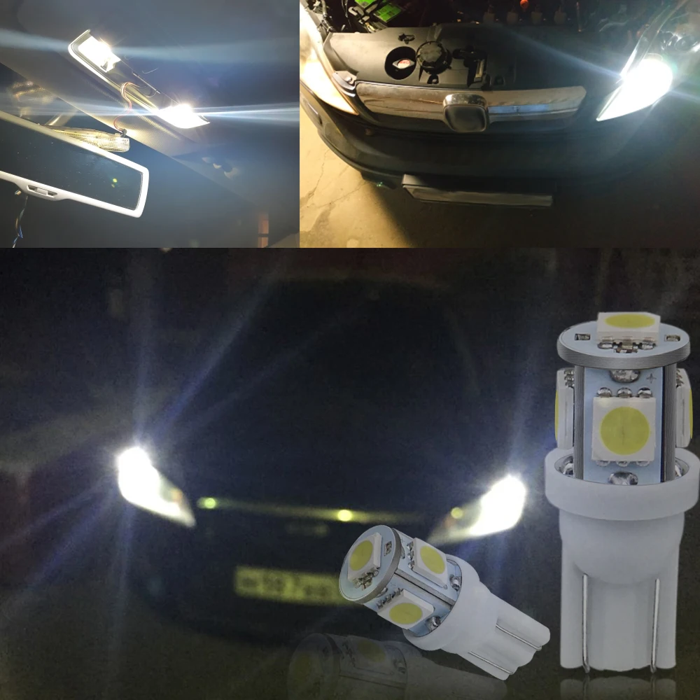 600 шт. Автомобильная лампочка T10 194 168 W5W 5050 5SMD светодиодный парковка купол Боковой габаритный фонарь лампа для чтения интерьера карта светильник по оптовой цене 12V