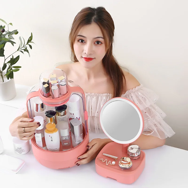 LED Makeup Mirror With Light Desktop Makeup Mirror Student Dormitory Desktop Storage Box Girl Makeup Beauty Mirror LED Makeup Mirror With Light Desktop Makeup Mirror Student Dormitory Desktop Storage Box Girl Makeup Beauty Mirror