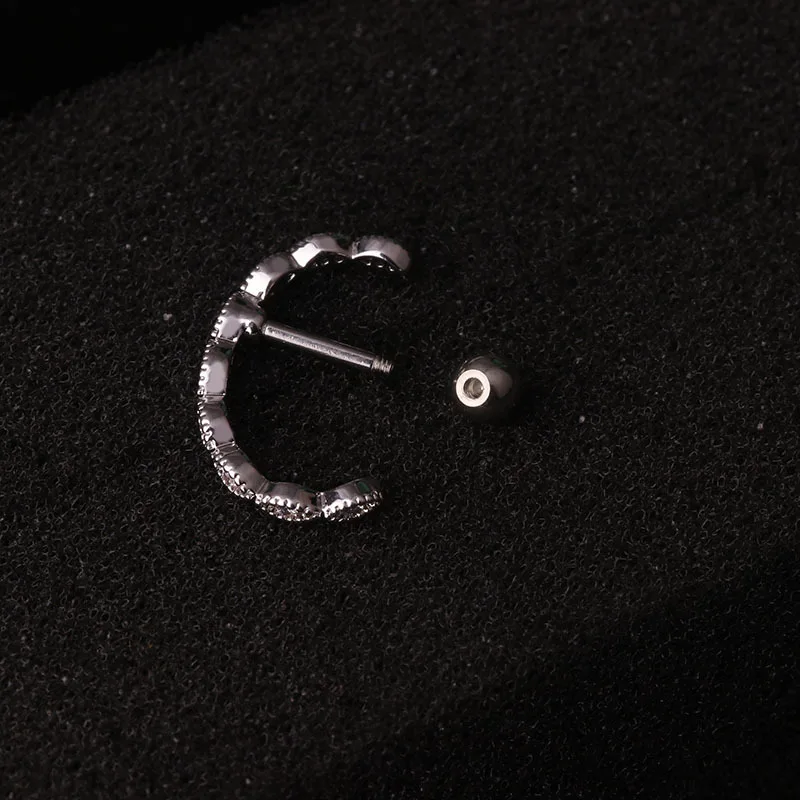 Модные 16 г 4 мм мяч Tragus Daith хрящевая Спираль пирсинг уха ювелирные изделия длинные Cz мочка уха Винт Назад серьги-гвоздики