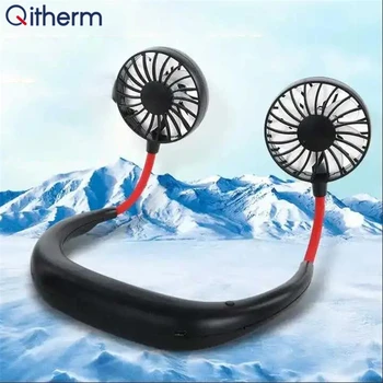 

Portable Hands-free Neck Hanging Fan USB Rechargeable Mini Sports Fan Summer 3 Gears Air Cooler Fan For Home Office Outdoor