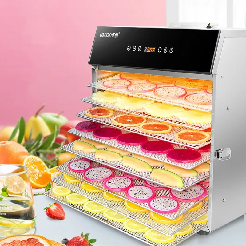 Food Dehydration Dryer Dried Fruit Machine Household and Commercial Smart Touch 8-layer Capacity Visual Door Lighted