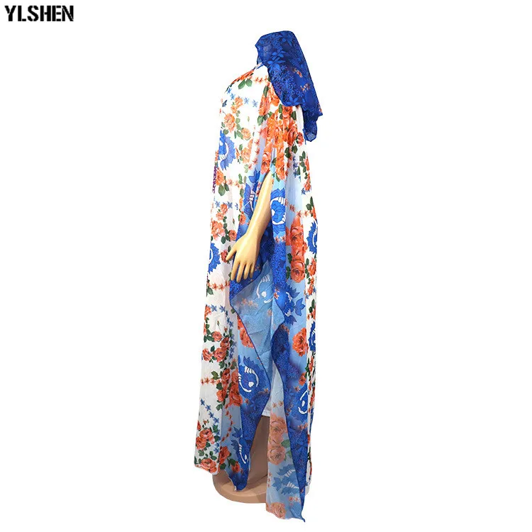 African Dresses for Women 2019 New African Clothes Dashiki Hooded Ankara Dresses Bazin White Print Traditional Two Piece Set African Long Dress Wear for Lady Hight Quality Fashion Basin Riche Robe Africaine Femme 2019 06