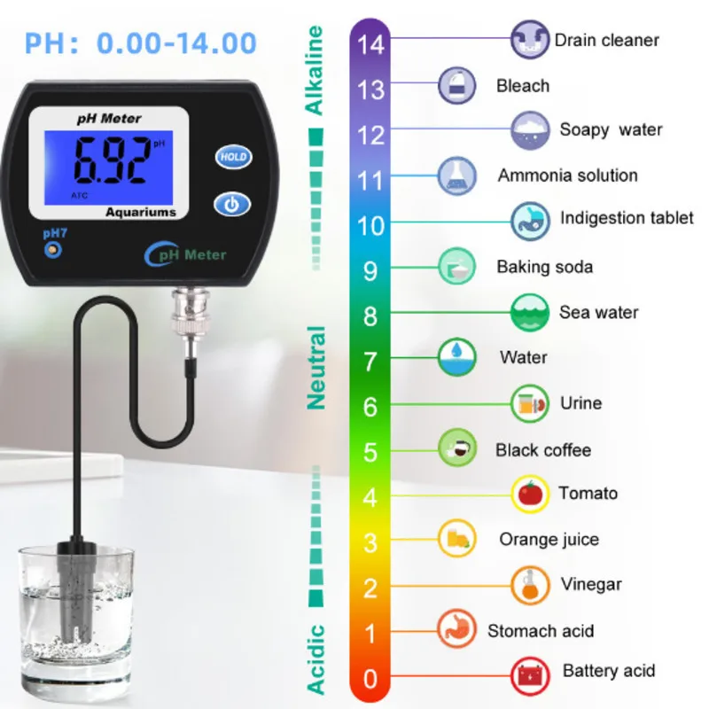 

PH meter acidity meter resolution with backlight ph-990 tester Aquarium Automatic Temperature Compensation