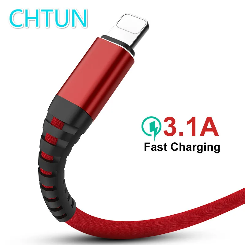 

3.1A USB Cable For iPhone X 8 7 6 6S plus 5 5S Cable Hi-Tensile Fast Charging Data Cable Quick Charger for apple device